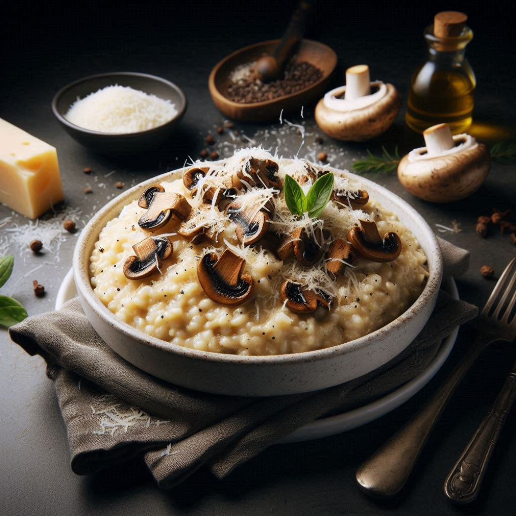 Pasión y maestría: Risotto de hongos con parmesano y trufa